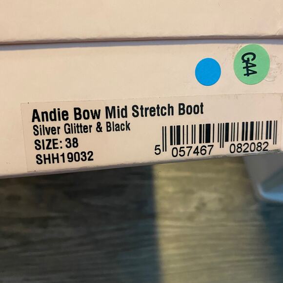 Sophia Webster Andie Bow Mid Heel Stretch Leather Glitter Fabric Ankle Booties - Picture 16 of 16